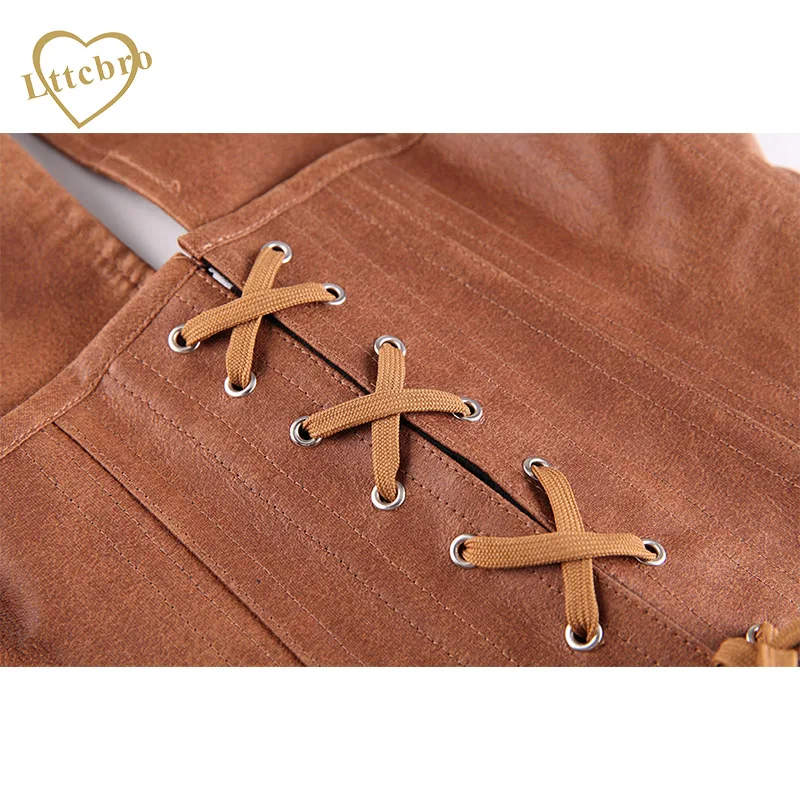 Корсет из искусственной кожи на молнии спереди 16 стальных костей корсет-жилет с