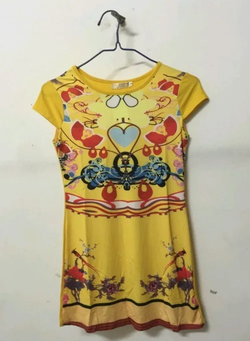 Для женщин летние Цветочный принт тонкий карандаш платье О-образным вырезом