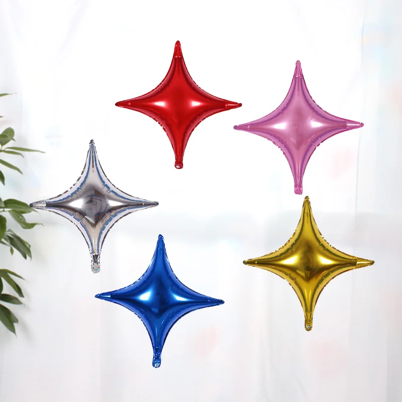 10 дюймов разноцветный четыре заостренные звезды алюминиевый гелиевый воздушный