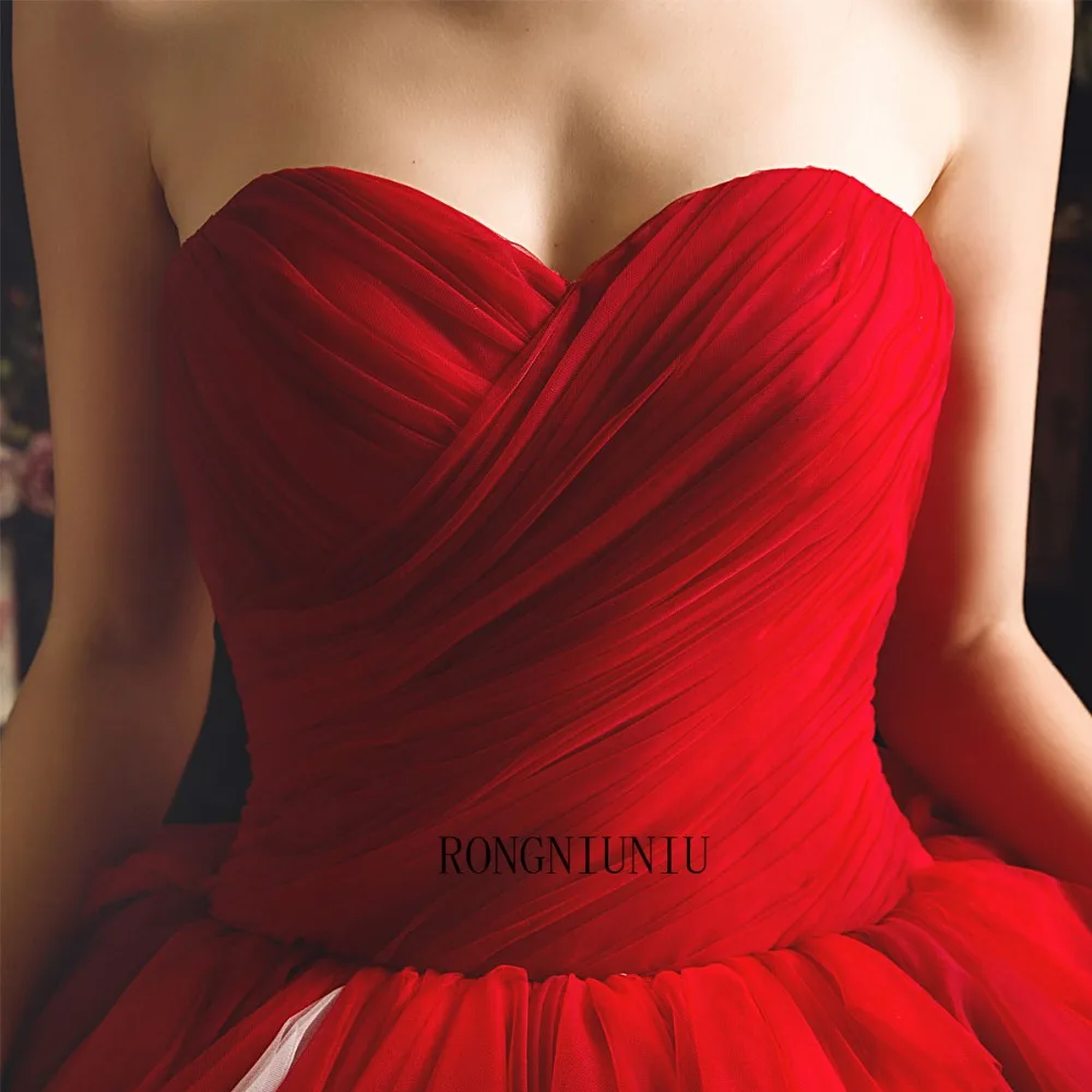 Новые свадебные платья Милая Красная я Vestido De Noiva; обувь на заказ; длинное платье с открытой спиной без рукавов, на шнуровке поезд