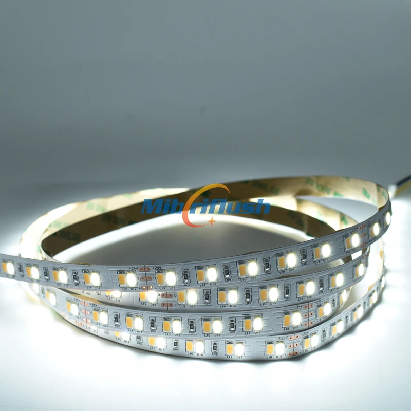 50-55lm/светодиодный 24 V 41 Вт/м SMD 5630 светодиодный гибкий свет 120 светодиодный s/m 5 m IP20 не водонепроницаемый Декор светодиодный светильник ленточное освещение CW/WW 2in1