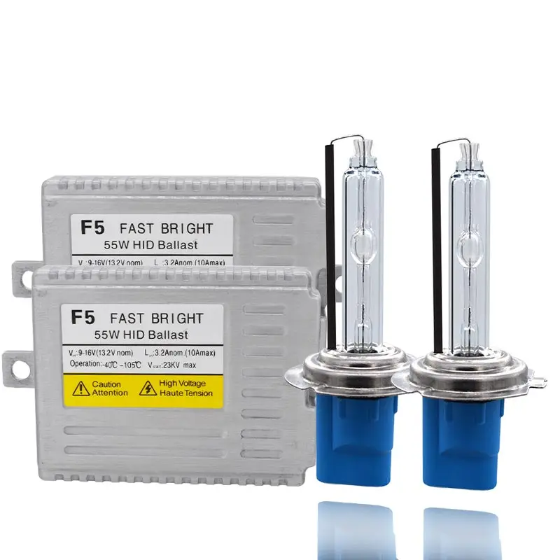 SKYJOYCE 55 Вт F5 быстрое запуск HID лампы H1 H3 H11 HB3 HB4 H7 яркое 5500K ксеноновый комплект|Лампы