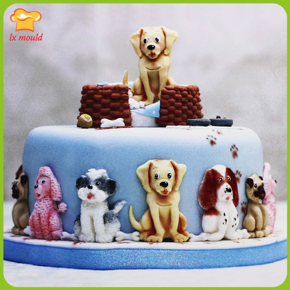 

LXYY Mould Variety Cute Puppy Silicone Tool Dry Pace Clay Pet Cat Fontaine Silicone Mold 5 Collection Dog