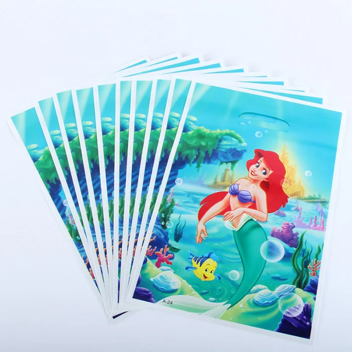 green bag 20pcs 1 шт 108 см* 180 см вечерние одноразовые пластиковые скатерти Русалочки для детей, девочек, день рождения, украшения стола - Цвет: green bag 20pcs