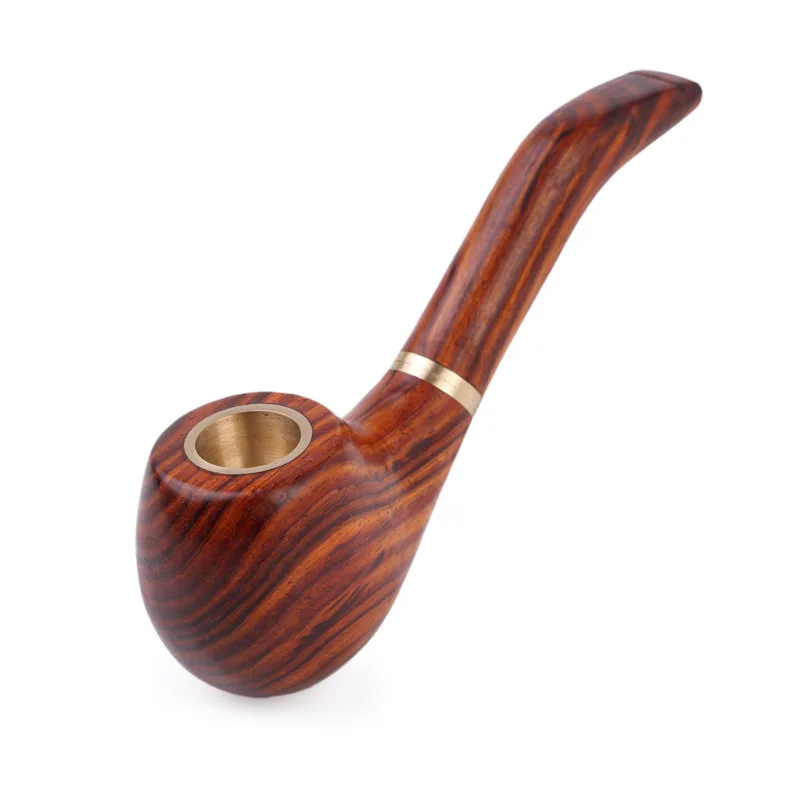 

Small Concave Sandalwood Pipe Wood Hand-made Classic Wood Grain Old-fashioned Dual-purpose Wood Pipe