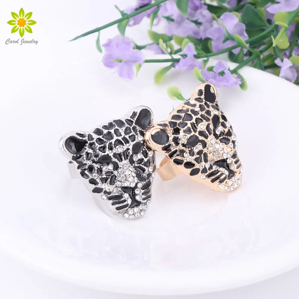 Новое дизайнерское кольцо с головой леопарда для женщин модная Свадебная