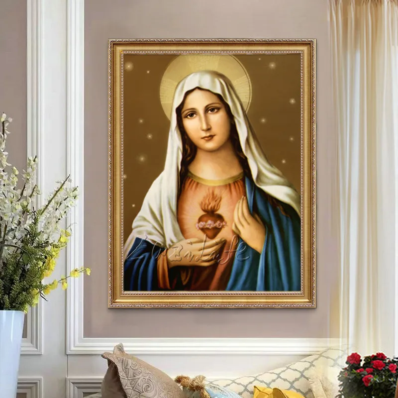 Домашний Декор the virgin Mary sacred Heart Of art Украшение картина печать цифровая распечатка на холсте рождественские рамки 5