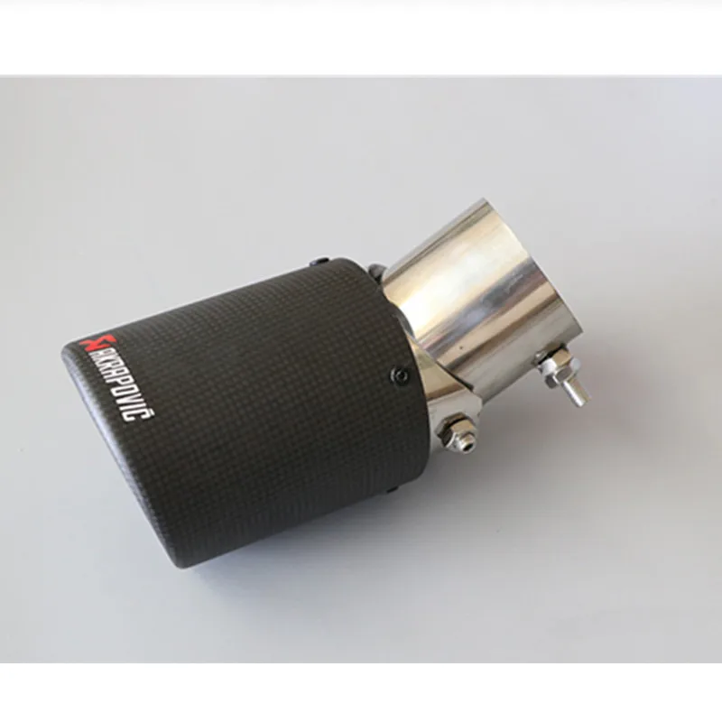 1x регулируемый угол Akrapovic наконечники из углеродного волокна для автомобиля выхлопная труба для Renault Opel автомобиль-Стайлинг универсальные автомобильные аксессуары