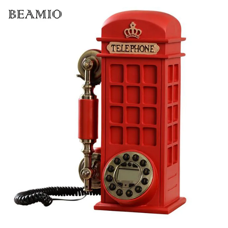 Beamio Европейский Стиль антикварный телефон booths стационарный с Call ID домашний без