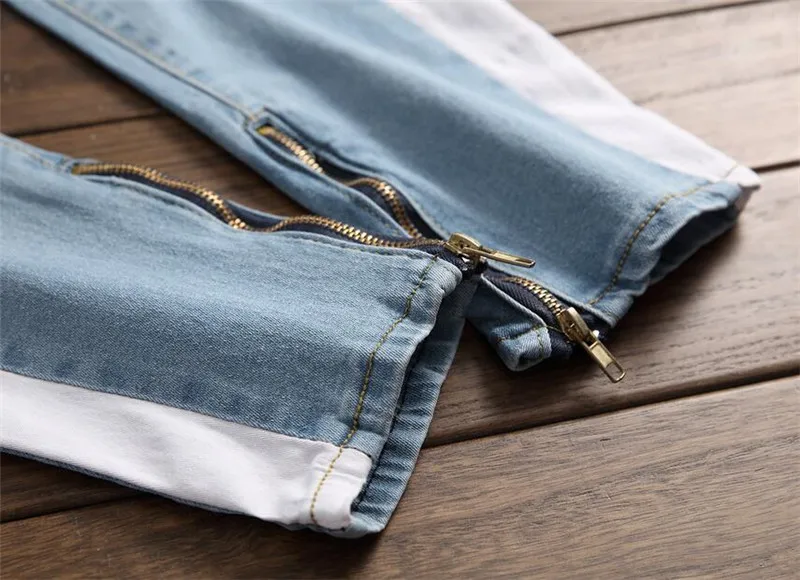 MORUANCLE Здравствуйте Hi Street рваные джинсы брюки для девочек Slim Fit проблемных джинсовые мотобрюки уличная лоскутное джинсы женщи