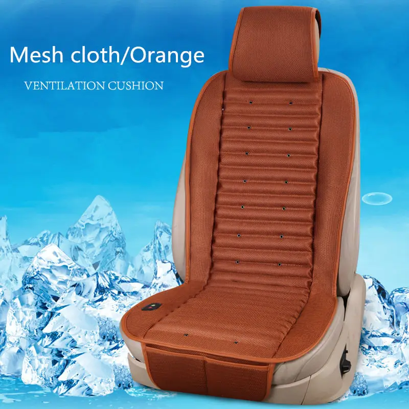 Mesh cloth Orange Встроенный вентилятор Подушки циркуляции воздуха Вентиляция сиденья для Mazda 3/6/2 MX-5 CX-5 CX-7 серии - Название цвета: Mesh cloth Orange