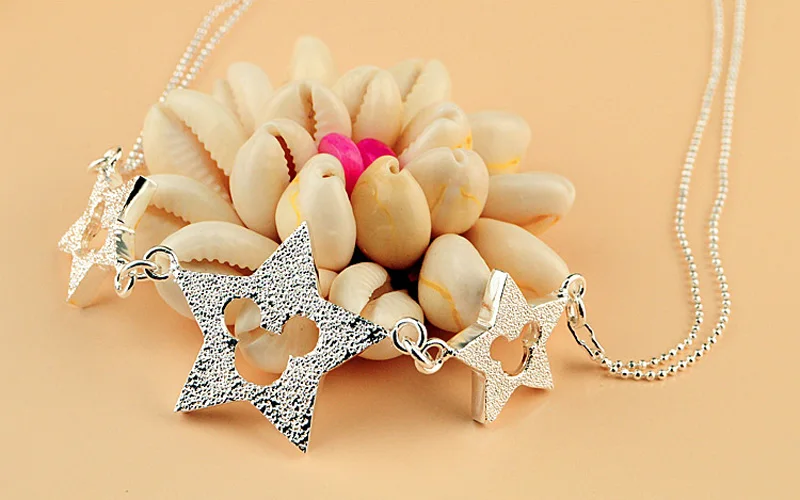 Милые женские модели ожерелье из стерлингового серебра 925 пробы звезда Подвеска