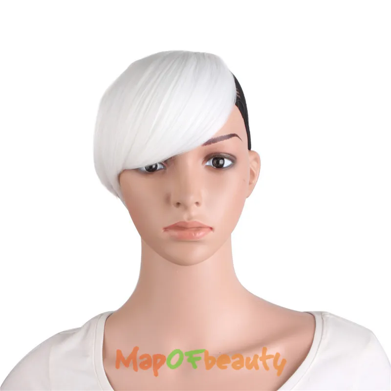 MapofBeauty, разноцветные волосы для наращивания, накладные волосы на клипсах спереди, аккуратные, для женщин, синтетические волосы, бахрома, челка - Цвет: P1B/30