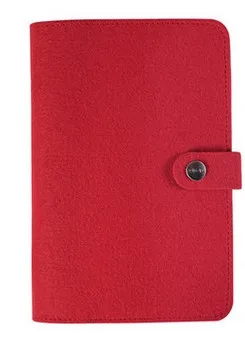 Фетр Тетрадь канцелярские книги дневник A5 A6 вкладыш календарь billbook tsmip querysystem filofax путешествия Тетрадь стиль - Цвет: red1