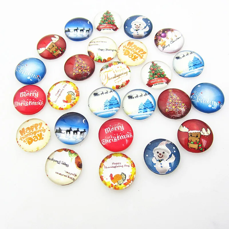 Горячая Распродажа 50 шт./лот Рождественская застежка-пуговица стеклянные