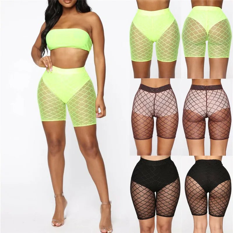 2019 женские сетчатые прозрачные Бриджи накидки для бикини облегающие брюки с