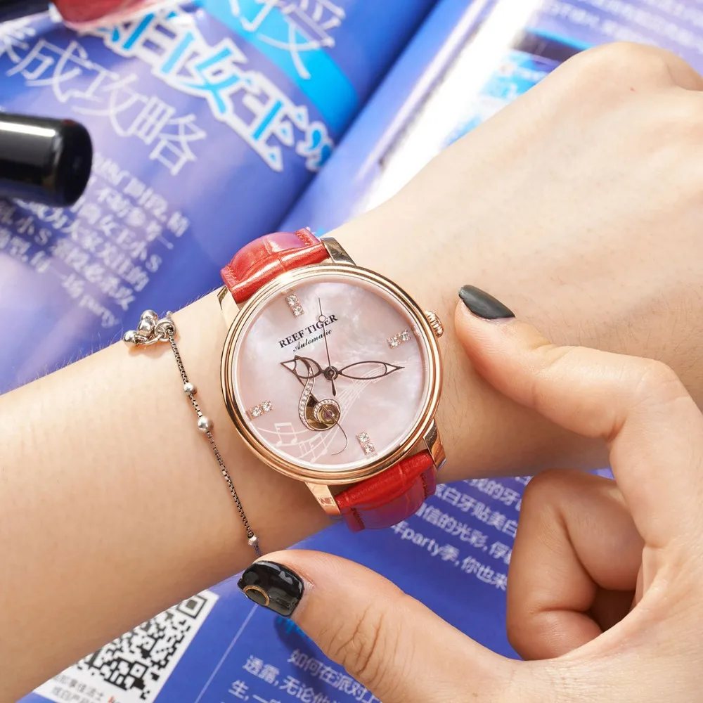 2021 Риф Тигр/RT женские модные часы из розового золота Роскошные автоматические с
