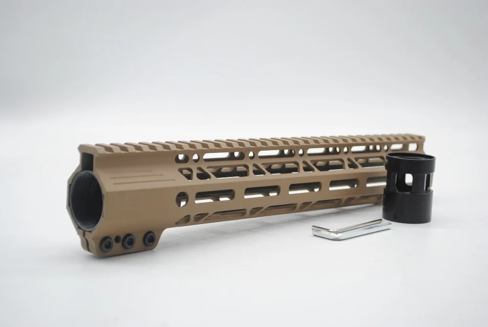 TriRock 12'' inch M-lok Handguard Rail Clamping Style Free Float Picatinny Mount System Fit .223/5.56 AR-15 Tan Color Printed | Спорт и