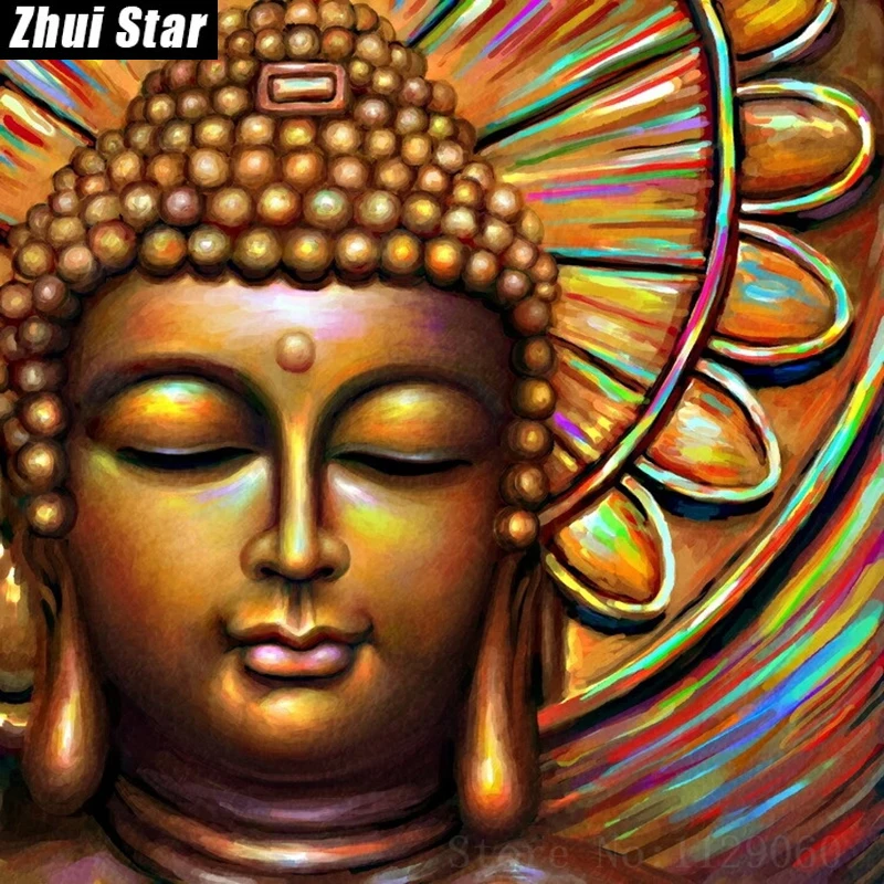 Zhui Star Full Square Diamond 5D DIY Painting &quotreligion Buddha&quot 3D Embroidery Cross Stitch Mosaic Decor VIP | Дом и сад
