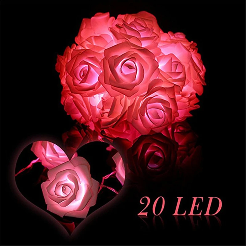 2M 20 Rose LED Fairy String Light Christmas Tree Ornaments Warm White Light Christmas Decorations For Home Xmas 2019