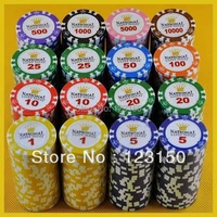 pk 6006 50pcspack clay 14g poker chips insert metal 15 denomination