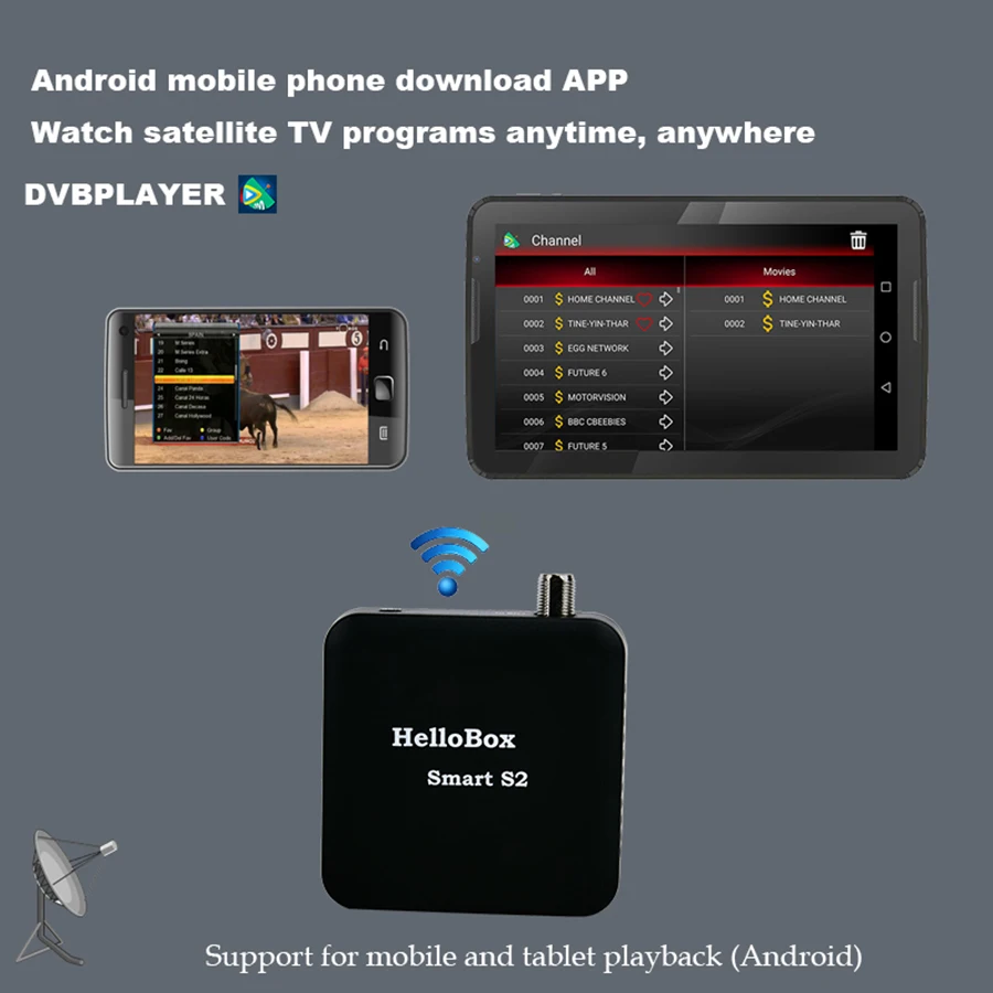 Hellobox Smart S2 Satelite Finder HD ТВ ресивер для воспроизведения на мобильном телефоне/планшете рецептор цифровой DVB плеер спутниковый приемник