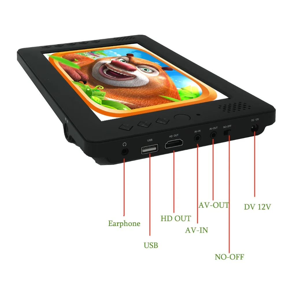 Небольшой портативный 9 дюймов Мини светодиодный телеэкран HD out AV ТВ Поддержка wi fi