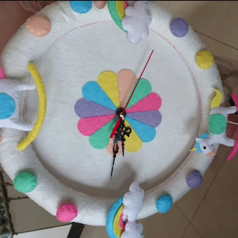 Новый фетр настенные часы легкообрабатываемая резанием Войлок Материал DIY