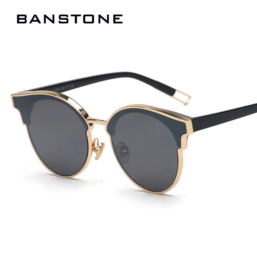 

BANSTONE Women Cat Eye Sunglasses Classic Brand Designer Semi Rimless Sunglasses