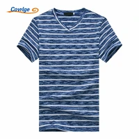 covrlge 2018 striped men t shirt fashion design v neck brand summer high quality short sleeve t shirts free shipping mts465