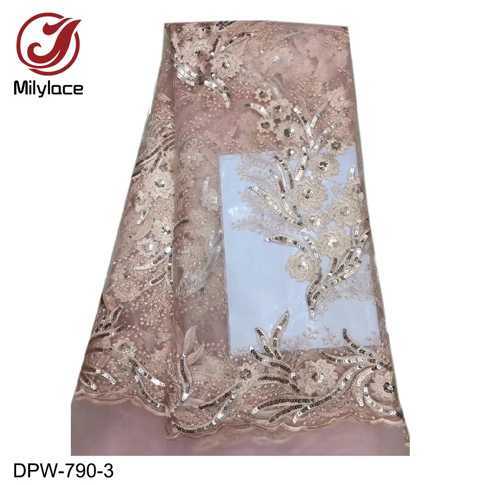 Африканская кружевная ткань 2019 Высококачественная вышитая блестками
