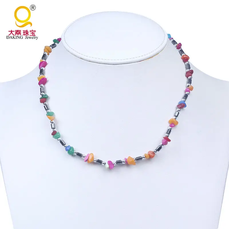 Новое поступление ожерелье чокер из полудрагоценных камней гематита и бисера