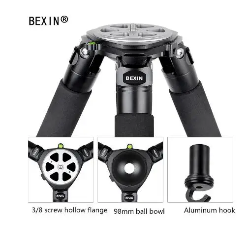 Высококачественный Профессиональный Трипод из углеродного волокна 50 кг штатив с