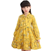 4 14 years old girls dress floral pattern kids dresses spring children princess dress party teenage girl clothes school costumes
