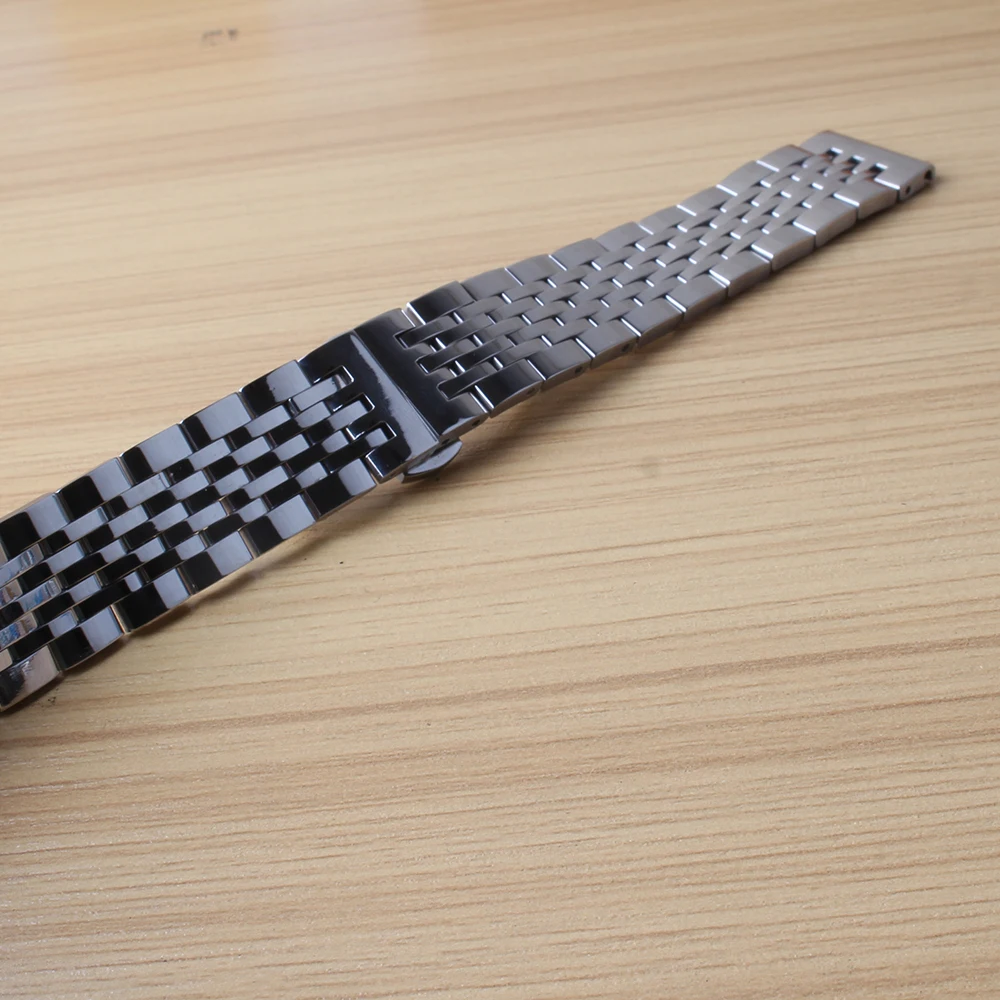 

High Quality Silver Solid links Stainless Steel Watchband Strap Bracelet Mens Womens Watches Straps 18mm 19mm 20mm 21mm 22mm new