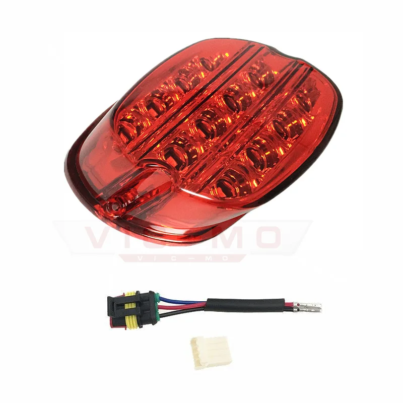 Красный светодиодный задний стоп светильник для мотоцикла Harley лампа номерного