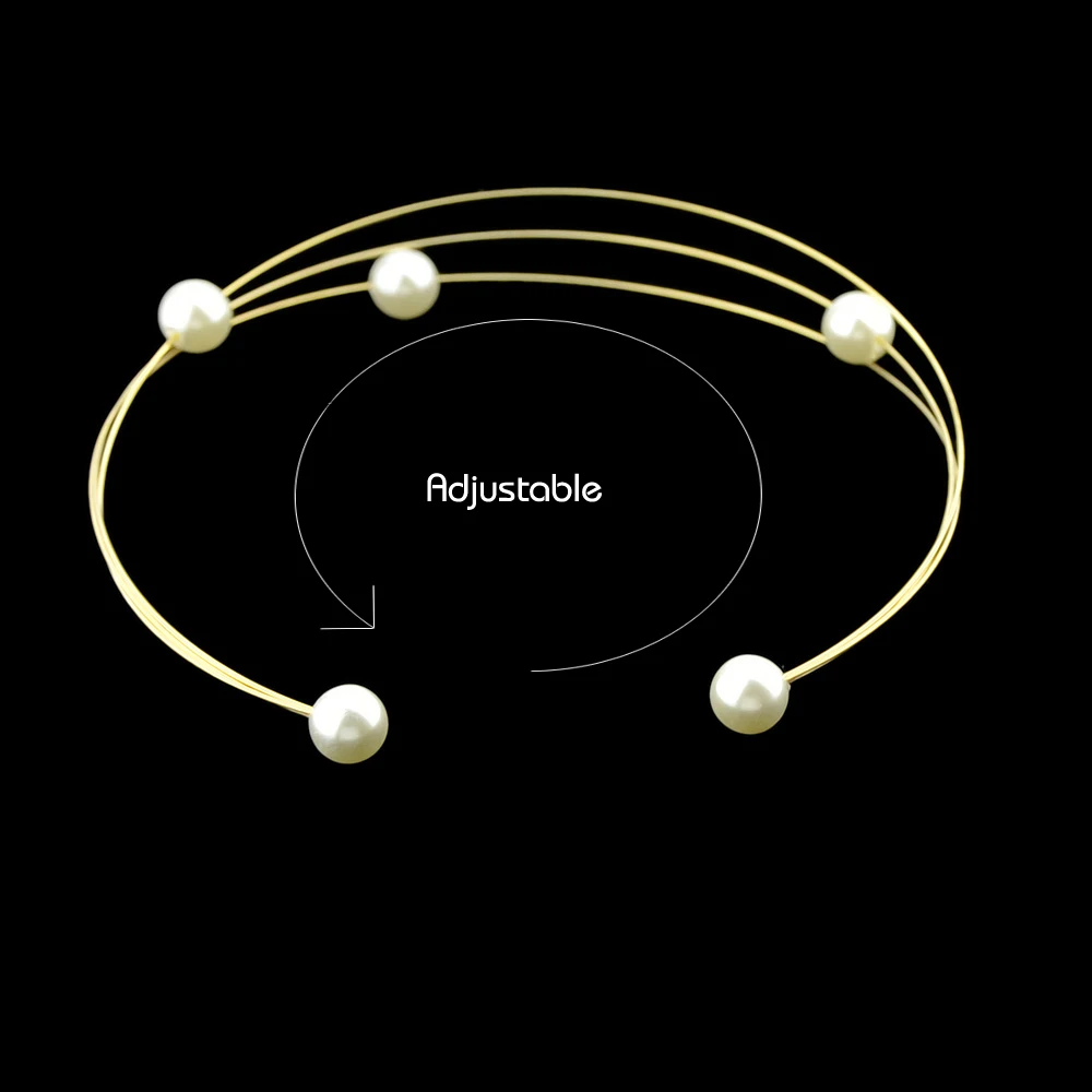 Joywish Gold-Color Silver Color Multi Layer Chain With Simulated-pearl Choker Necklace For Women Accessories Jewelry | Украшения и