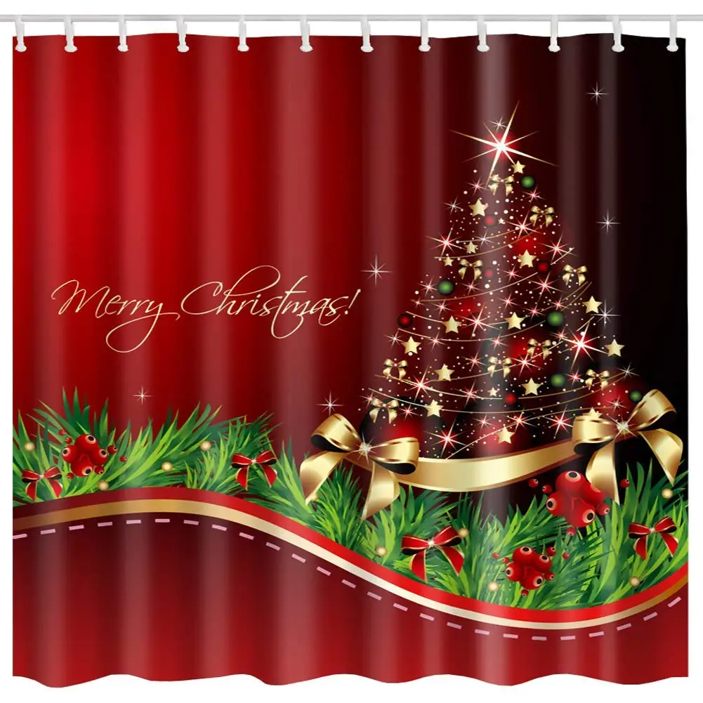 Рождественские наборы занавесок для душа рождественские безделушки украшения
