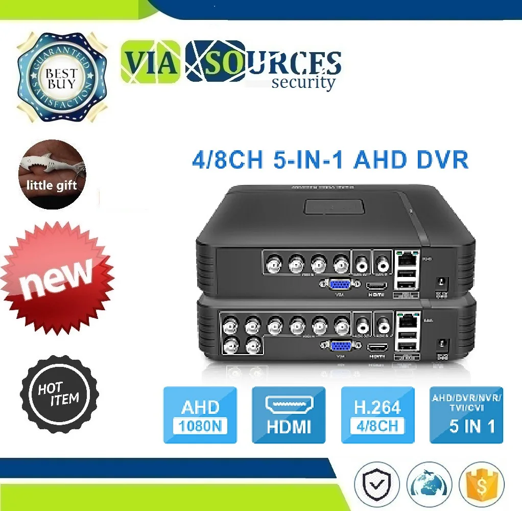 1080 P IP камера цифровой видеорегистратор Onvif PTZ H.264 AHD 1080N 4CH 8CH CCTV небольшой 5в1 для