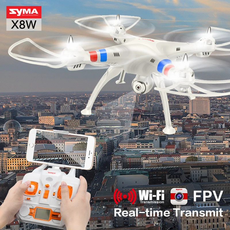 SYMA X8W Радиоуправляемый Дрон с камерой HD 2MP Wifi FPV в реальном времени Квадрокоптер