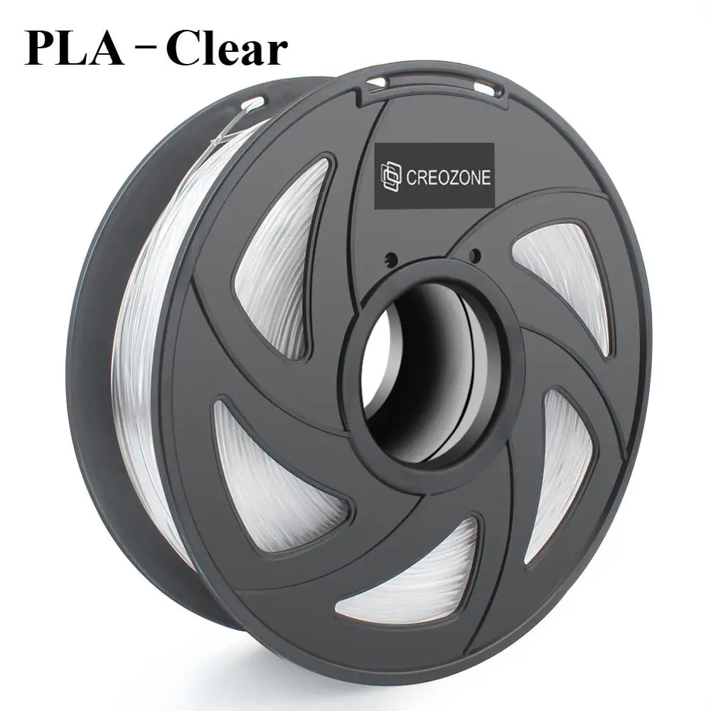 CREOZONE Высококачественная брендовая нить для 3d принтера 1,75 1 кг PLA ABS дерево TPU PetG PP PC Металлические Пластиковые Нити материалы для RepRap - Цвет: PLA Clear