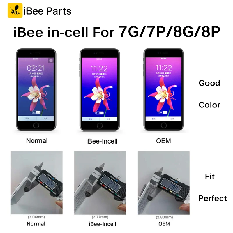 1 шт индивидуальный iBee in-cell LCD для iPhone 7 Plus 8 экран Замена хорошего цвета Pantalla Fit Perfit |
