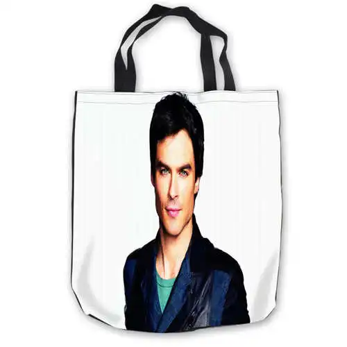 Изготовленные на заказ холщовые Сумки Nina-Dobrev-Ian-Somerhalder-(1) ручные сумки для покупок