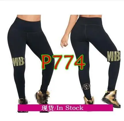 P774 black Дизайн женские трикотажные брюки для бега женские леггинсы P774 - Цвет: P774 black