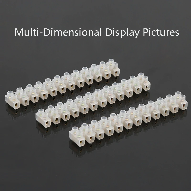 X3-1012 10pcs Screw Terminal Block Connector 10A 12Position Electrical Wire Barrier Strip Two Row Flame Retardant Nylon | Обустройство
