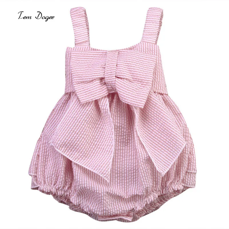 ТЕА doger Детская летняя одежда для девочек милые хлопковые в полоску без рукавов