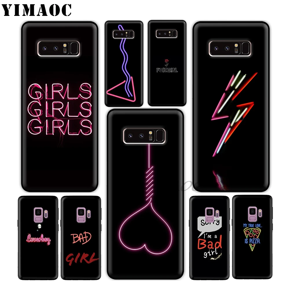 YIMAOC неоновый свет сердце девушка Мягкий силиконовый чехол для samsung Galaxy A9 A8 A6 Plus 2018