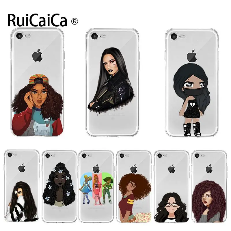 Ruicaica Симпатичный черный чехол для iPhone 8 7 6 6S Plus X XS max 10 5 5S SE XR|Чехлы-накладки| |