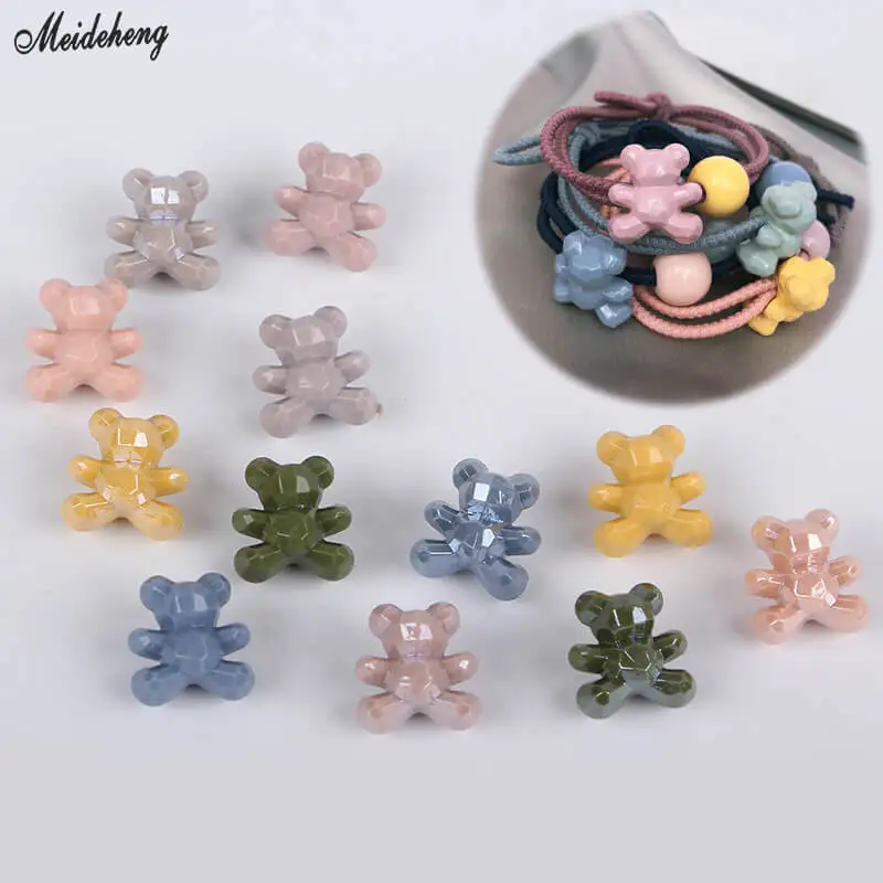 

Fashion Jewelry Maknig Big Beads Kids Bear Back Hole DIY Accessory Headrope Hair Ring Loose Beads Band Accessory
