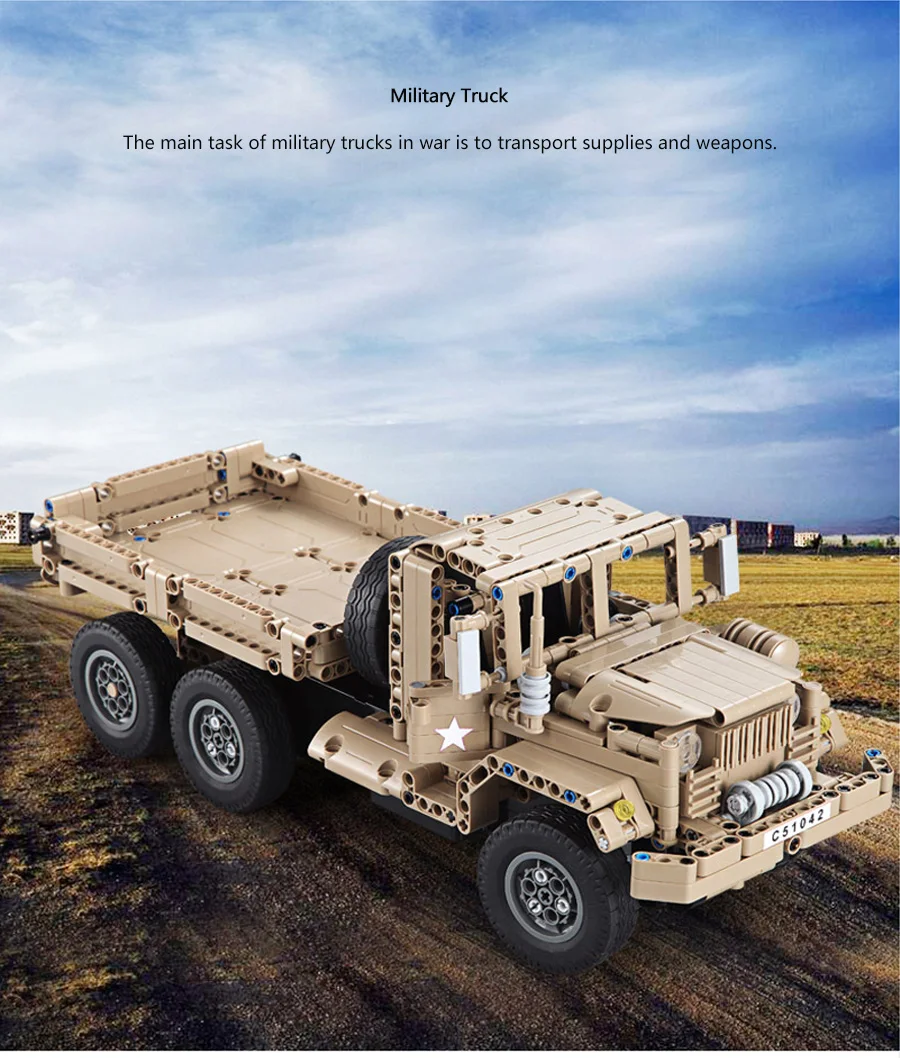 CADA Mobile Technic 545 шт военный грузовик совместимый Урал 375 строительный блок Кирпичи DIY игрушки для детей